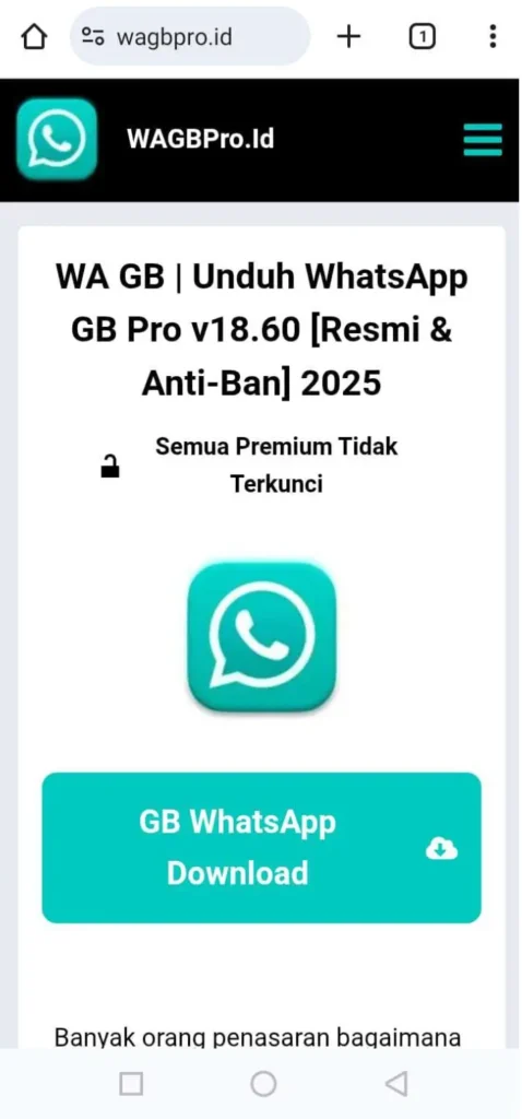 Open GB WhatsApp Download Page